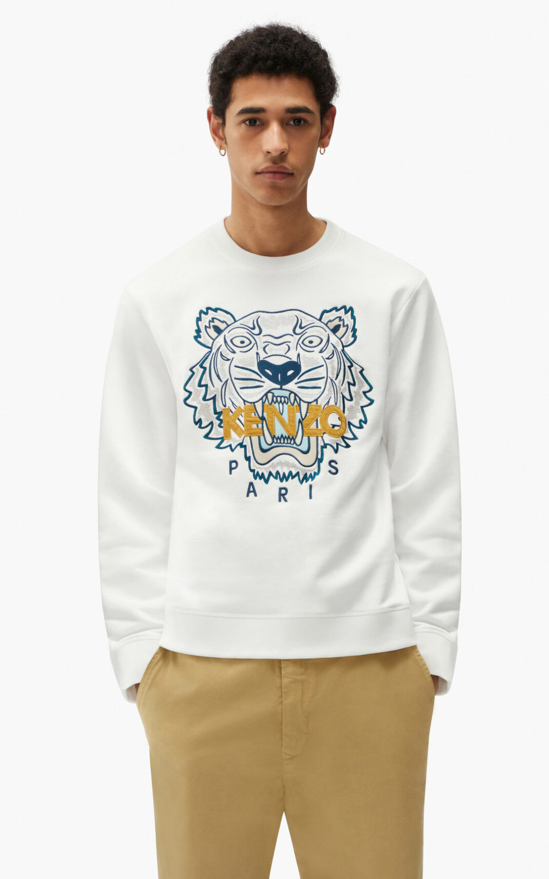 Kenzo Tiger Sweatshirt Herre - Hvide DK-731475